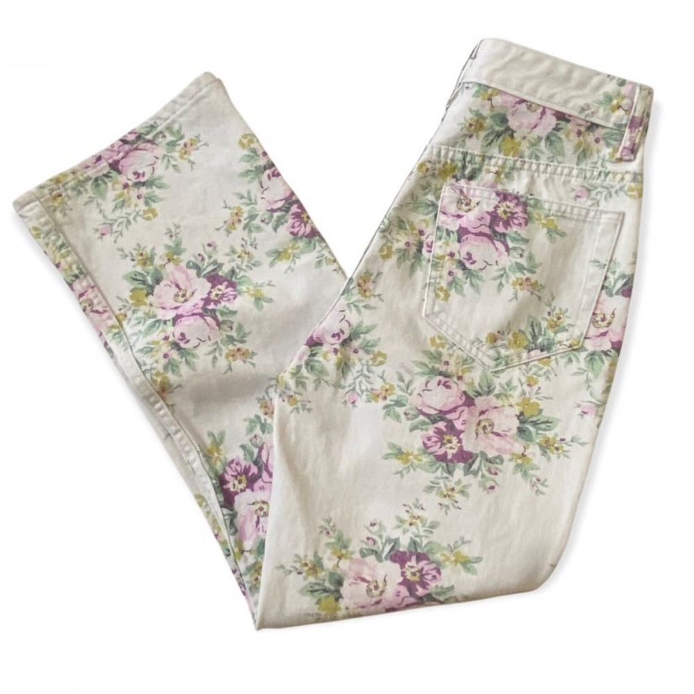 Ganni Betzy Floral Organic Cotton Blend Crop Pants - Size 31
